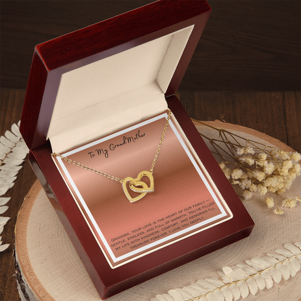 To My Grandmother Interlocking Hearts Necklace