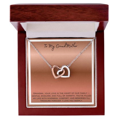 To My Grandmother Interlocking Hearts Necklace