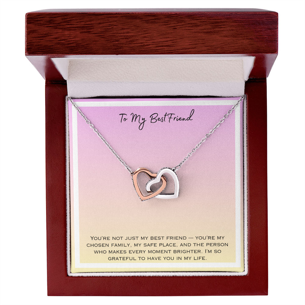 To My Best Friend Interlocking Hearts Necklace