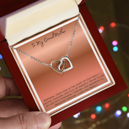 To My Grandmother Interlocking Hearts Necklace