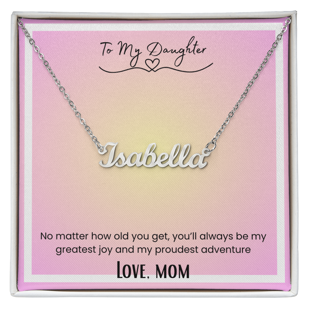 To My Daughter, From Mom Personalized Name Necklace