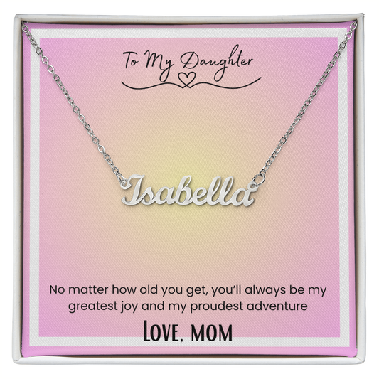 To My Daughter, From Mom Personalized Name Necklace