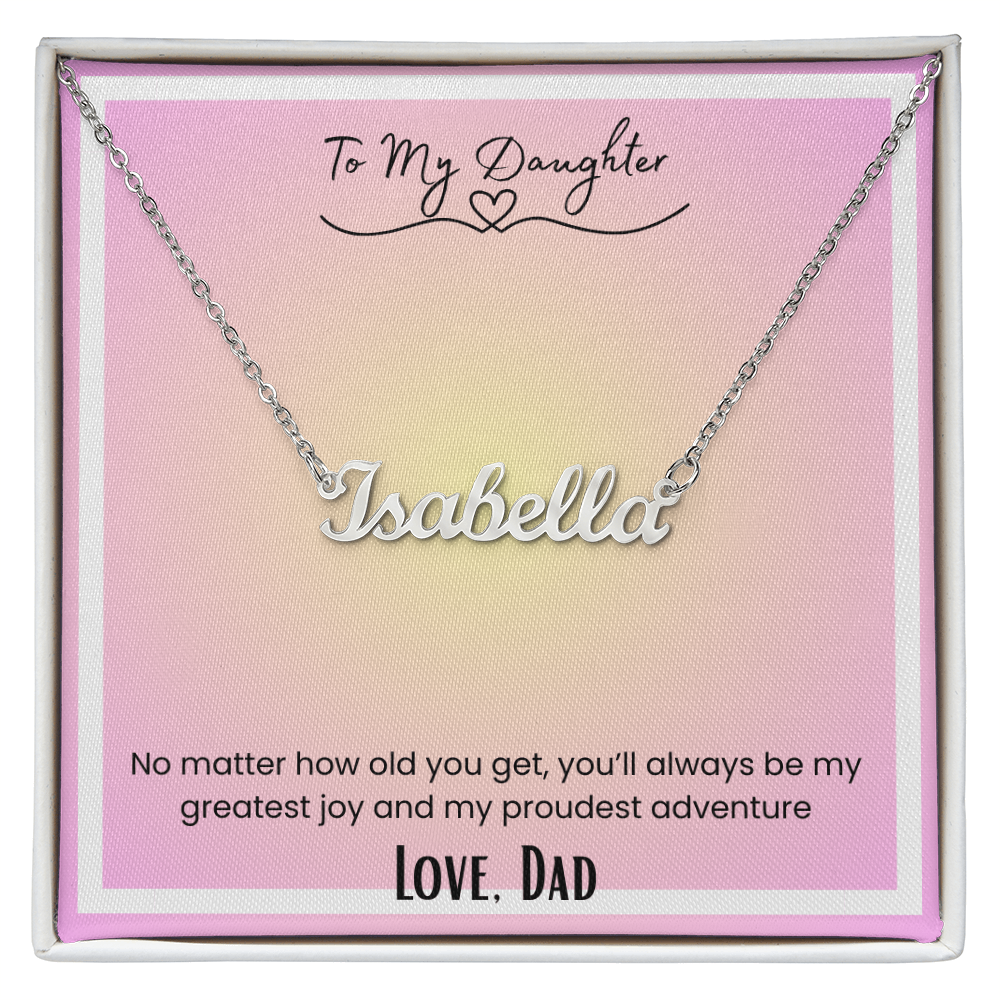 To My Daughter, From Dad Personalized Name Necklace