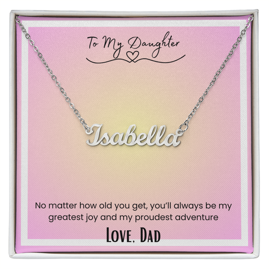 To My Daughter, From Dad Personalized Name Necklace
