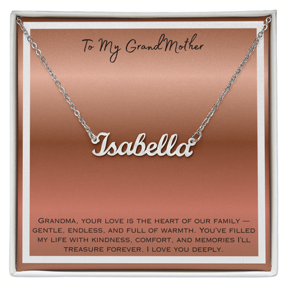 To My Grandmother Personalized Name Necklace