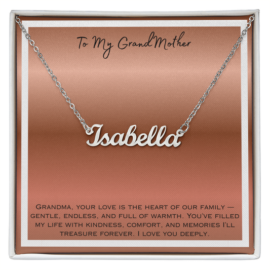 To My Grandmother Personalized Name Necklace