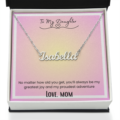 To My Daughter, From Mom Personalized Name Necklace