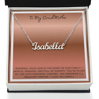 To My Grandmother Personalized Name Necklace