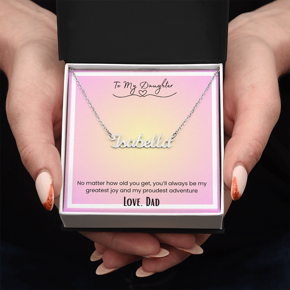 To My Daughter, From Dad Personalized Name Necklace