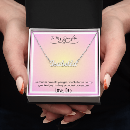 To My Daughter, From Dad Personalized Name Necklace