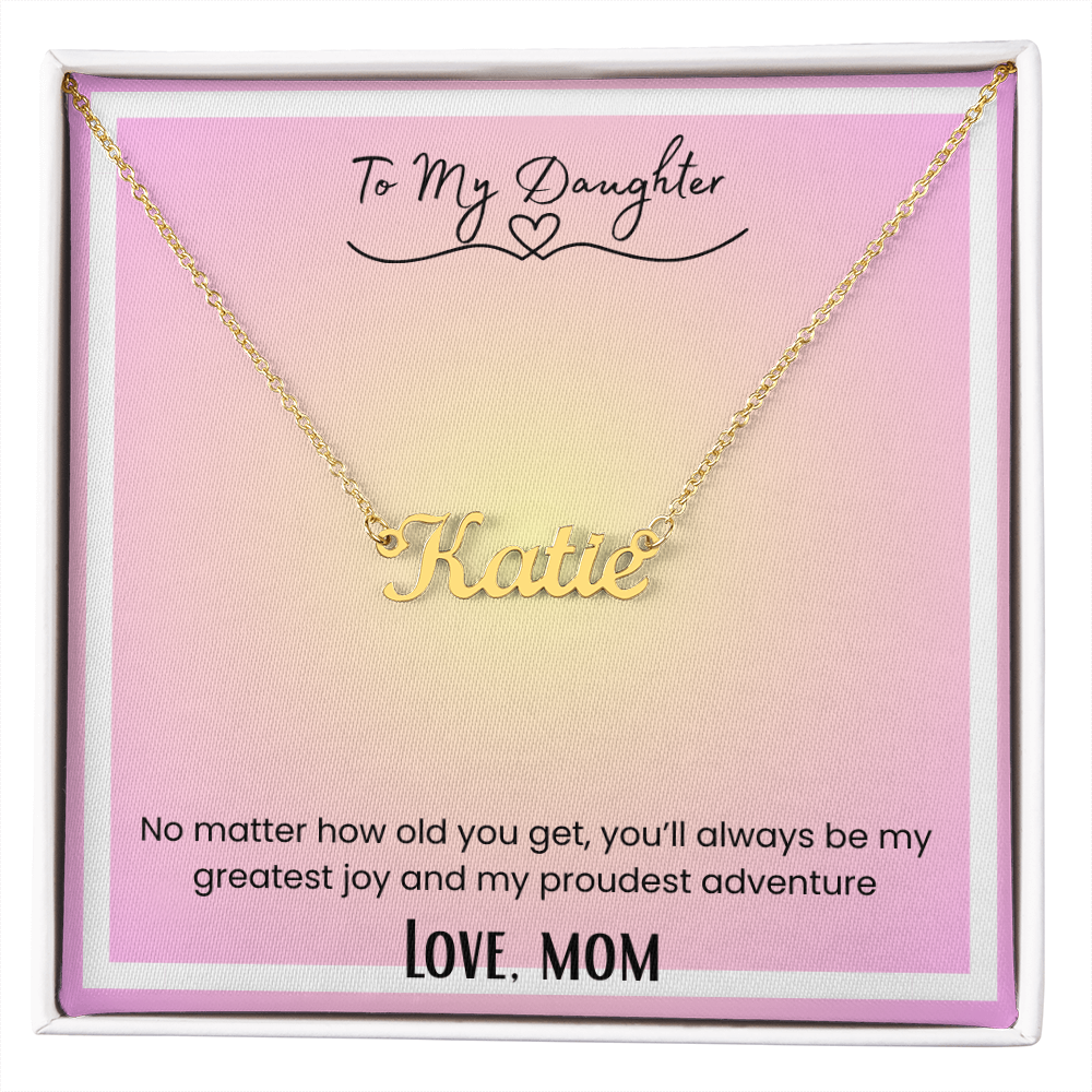 To My Daughter, From Mom Personalized Name Necklace