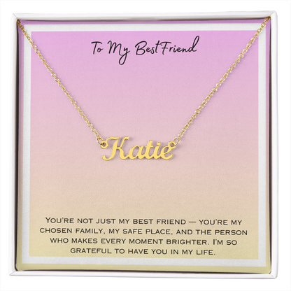 To My Best Friend Personalized Name Necklace