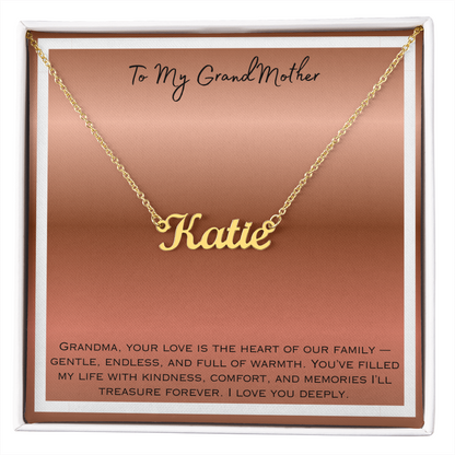 To My Grandmother Personalized Name Necklace