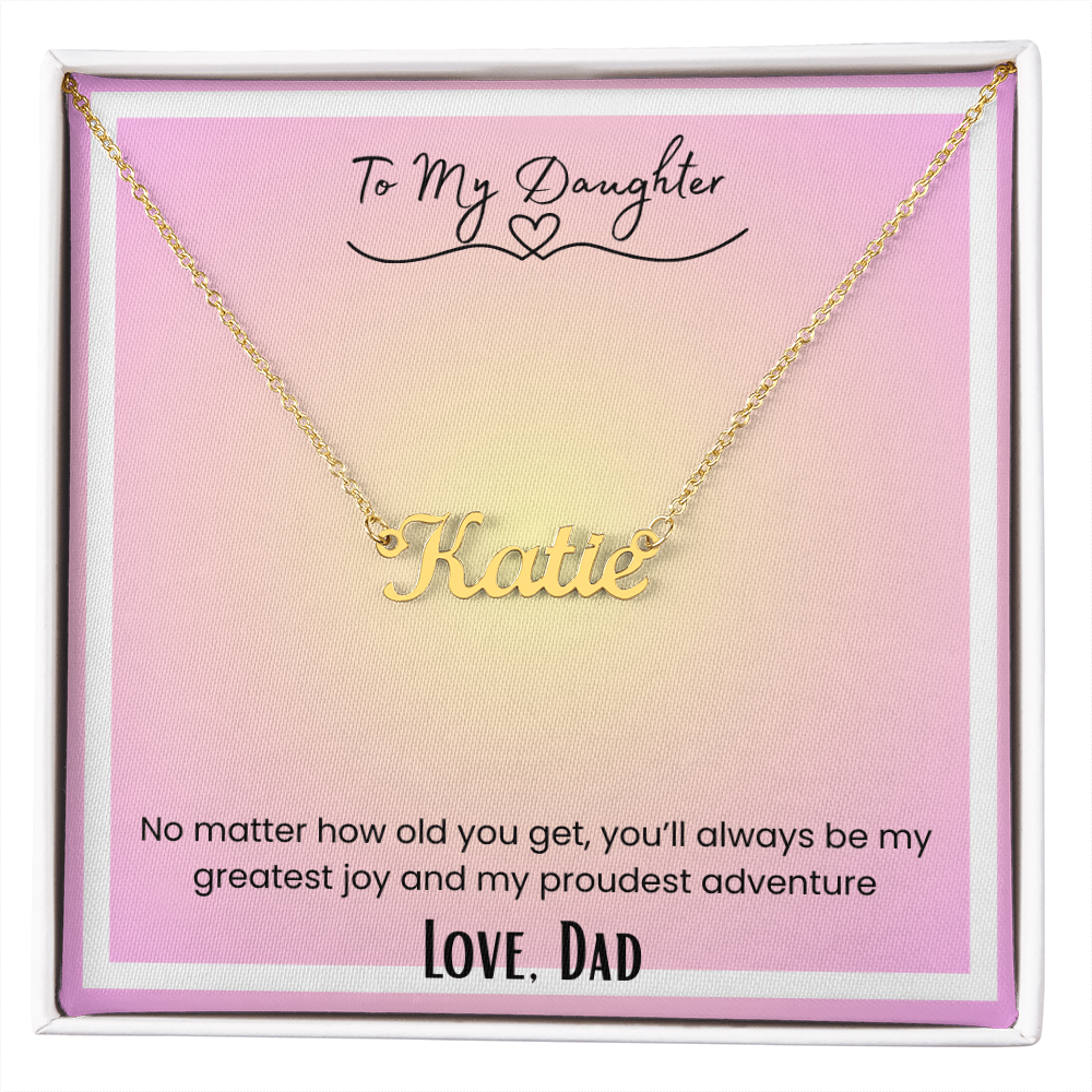 To My Daughter, From Dad Personalized Name Necklace
