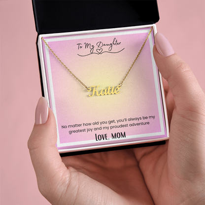 To My Daughter, From Mom Personalized Name Necklace