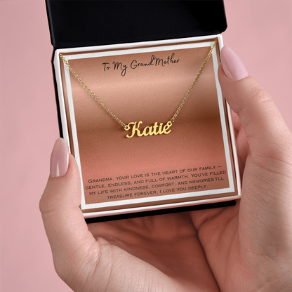 To My Grandmother Personalized Name Necklace