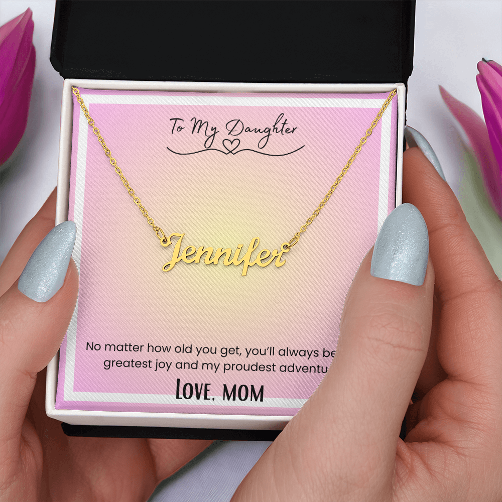 To My Daughter, From Mom Personalized Name Necklace