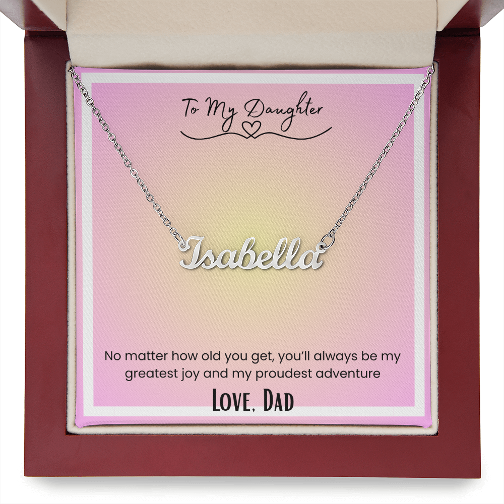 To My Daughter, From Dad Personalized Name Necklace