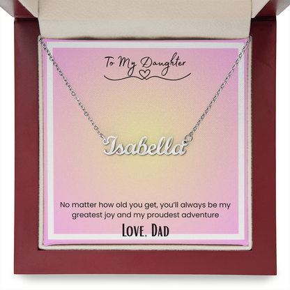 To My Daughter, From Dad Personalized Name Necklace