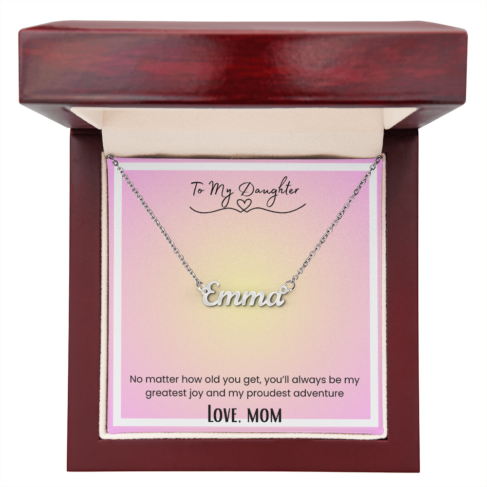 To My Daughter, From Mom Personalized Name Necklace