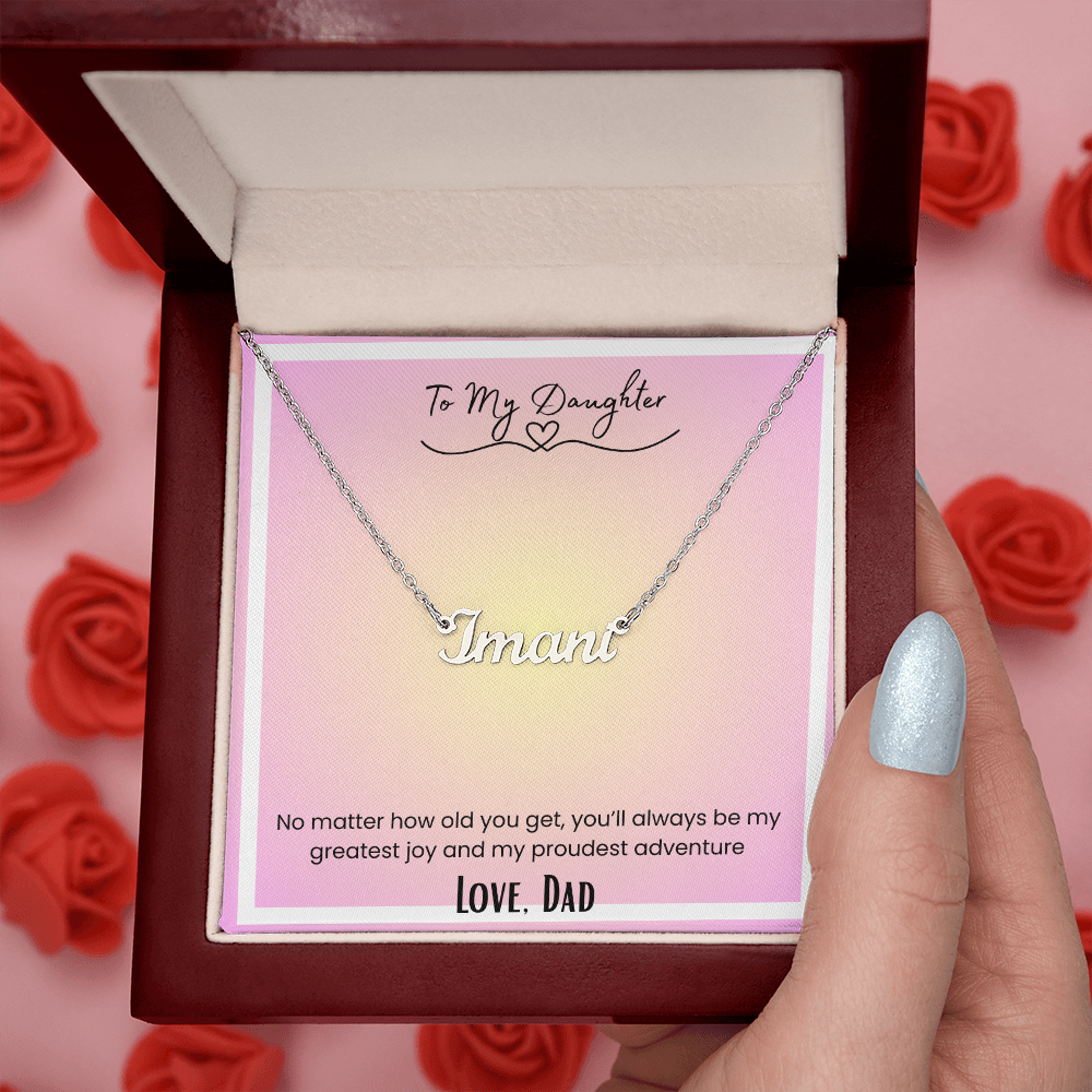 To My Daughter, From Dad Personalized Name Necklace