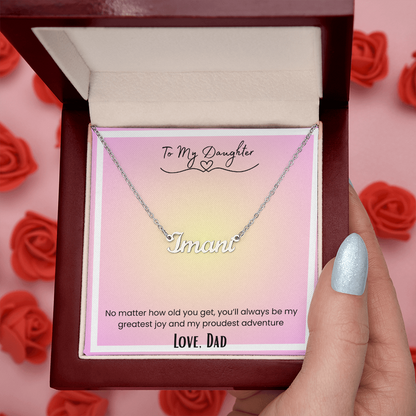 To My Daughter, From Dad Personalized Name Necklace