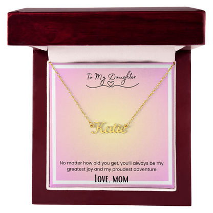 To My Daughter, From Mom Personalized Name Necklace
