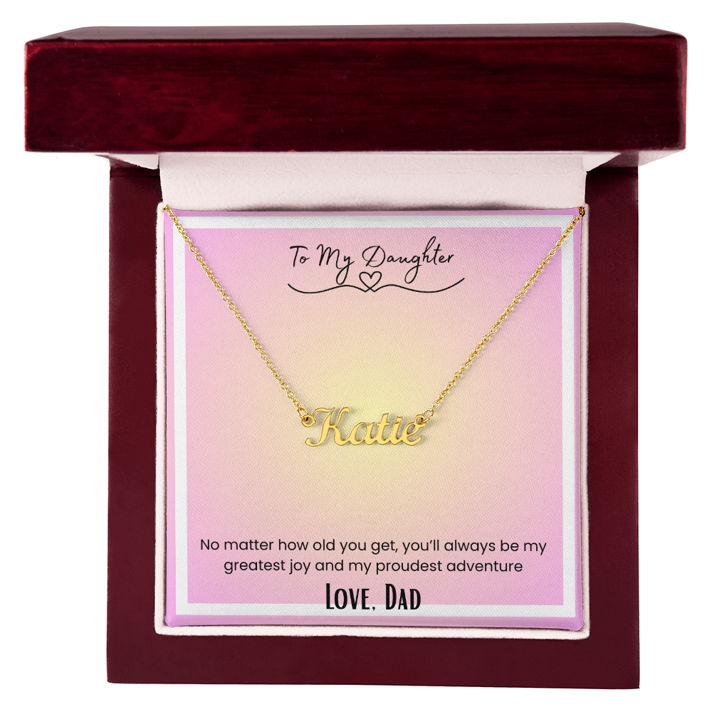 To My Daughter, From Dad Personalized Name Necklace