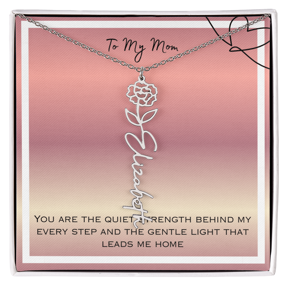 To My Mom Flower Name Necklace