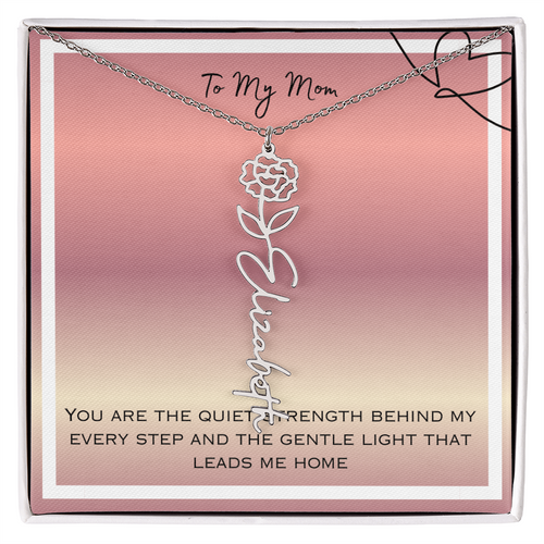 To My Mom Flower Name Necklace