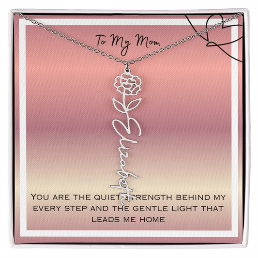 To My Mom Flower Name Necklace