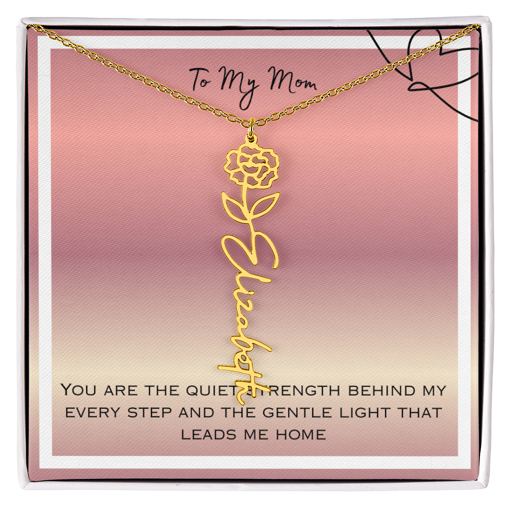 To My Mom Flower Name Necklace