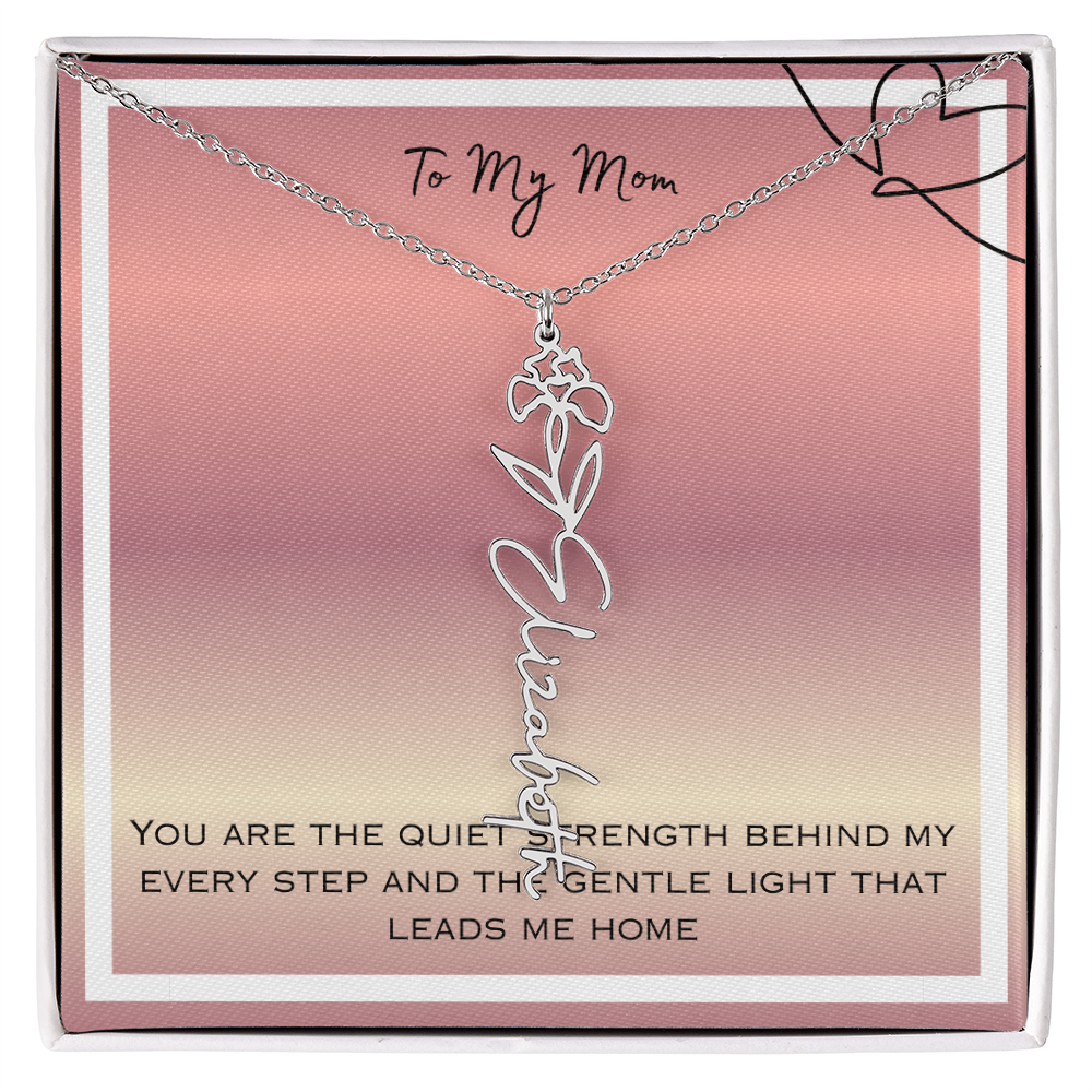 To My Mom Flower Name Necklace