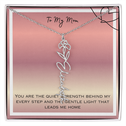 To My Mom Flower Name Necklace