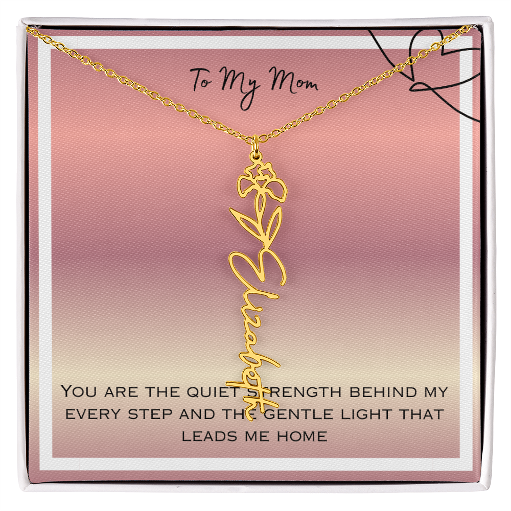 To My Mom Flower Name Necklace