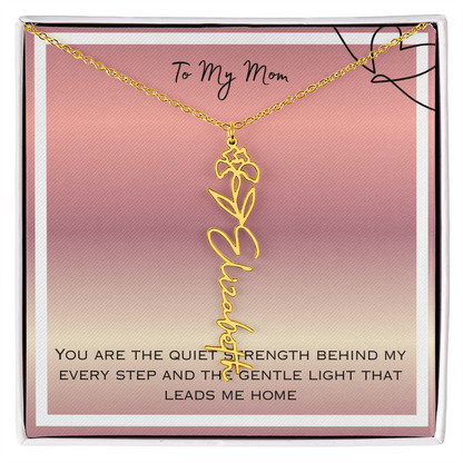 To My Mom Flower Name Necklace