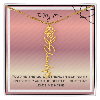 To My Mom Flower Name Necklace