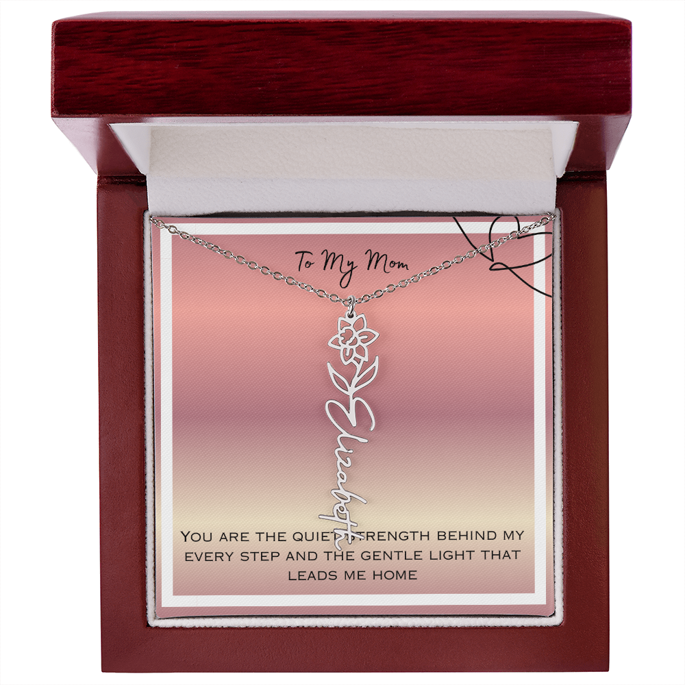 To My Mom Flower Name Necklace
