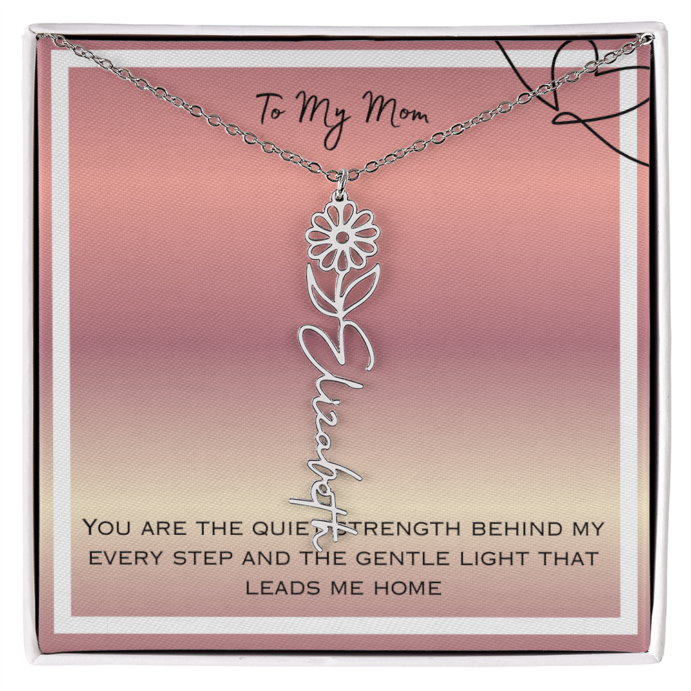 To My Mom Flower Name Necklace