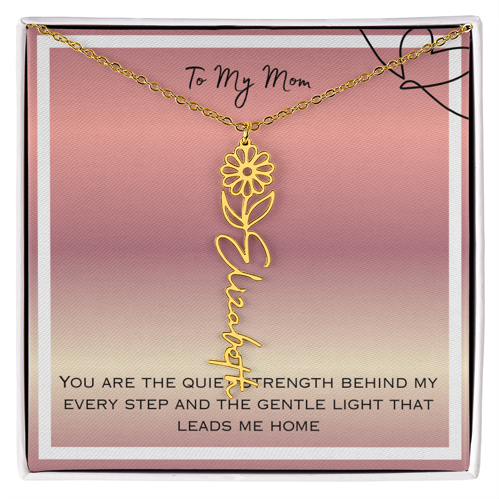 To My Mom Flower Name Necklace