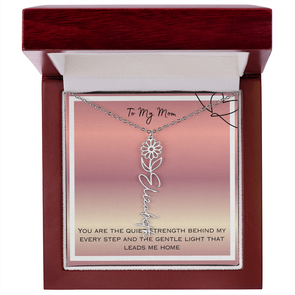To My Mom Flower Name Necklace