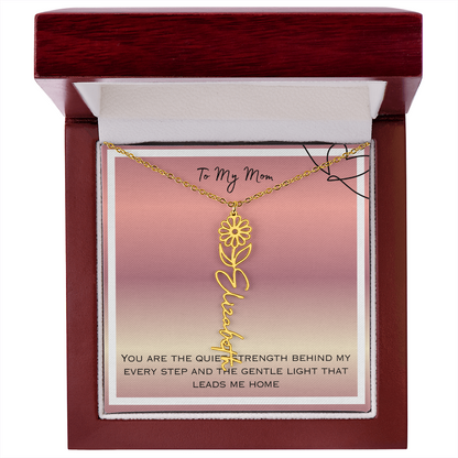 To My Mom Flower Name Necklace