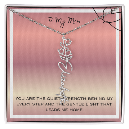 To My Mom Flower Name Necklace