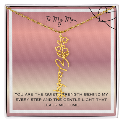 To My Mom Flower Name Necklace
