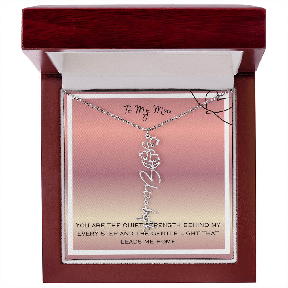 To My Mom Flower Name Necklace
