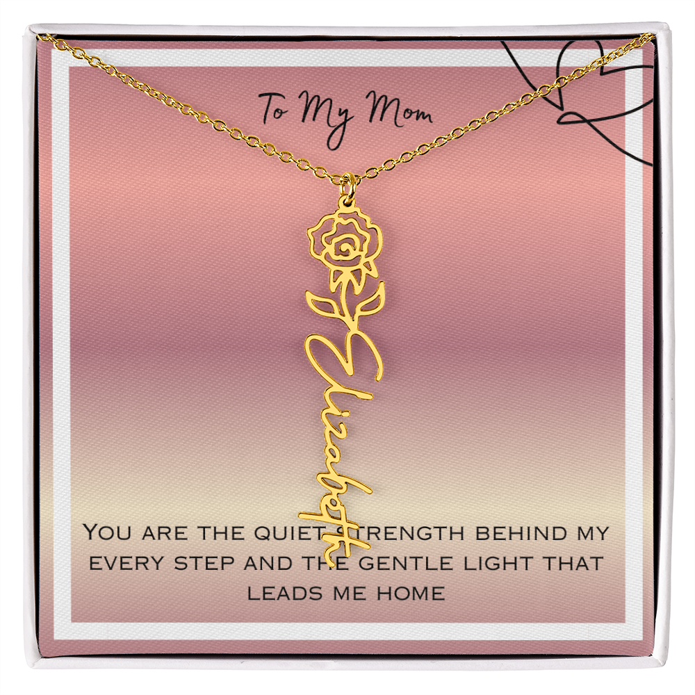 To My Mom Flower Name Necklace