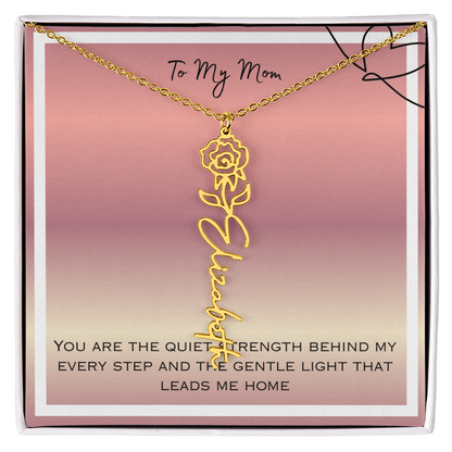 To My Mom Flower Name Necklace