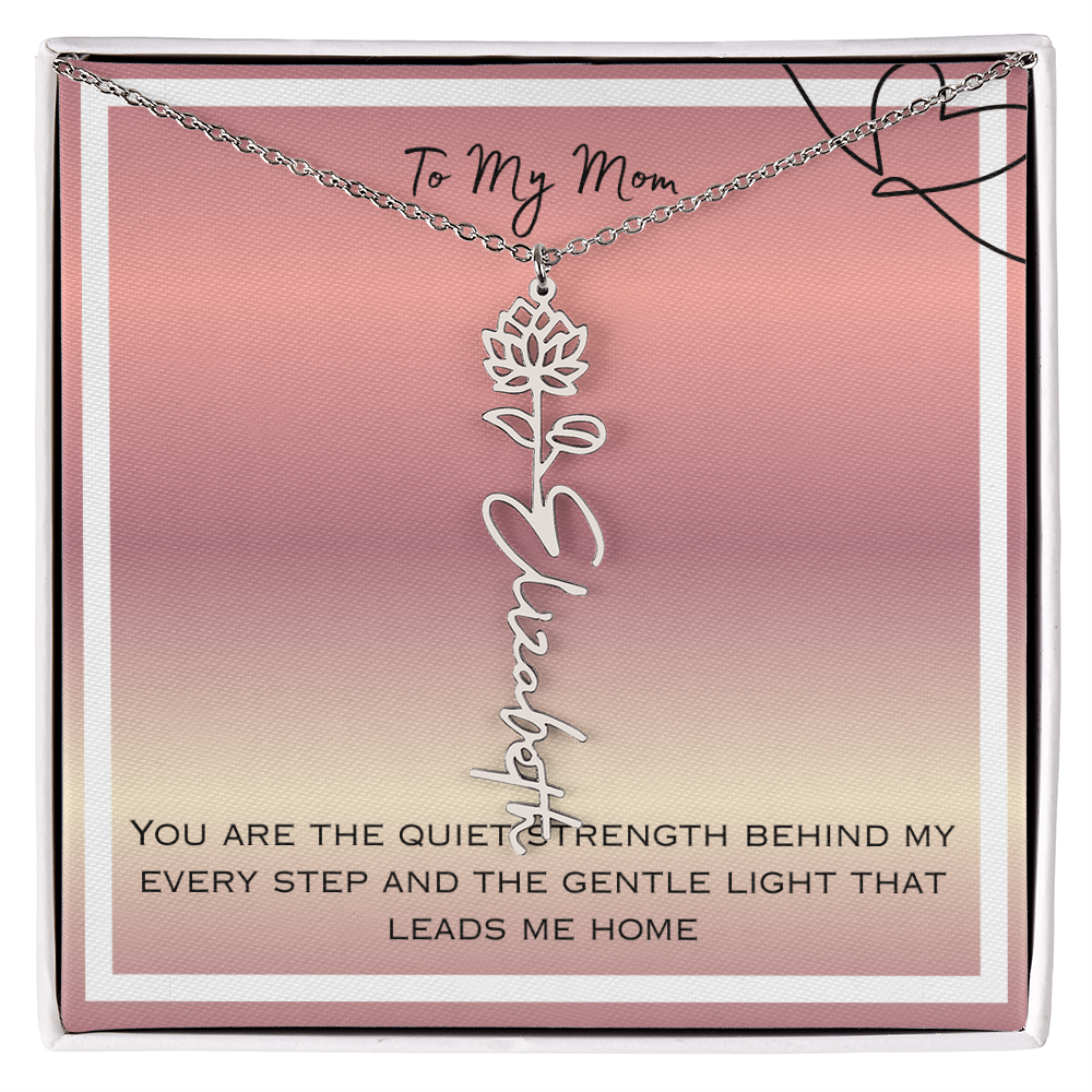 To My Mom Flower Name Necklace