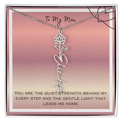To My Mom Flower Name Necklace
