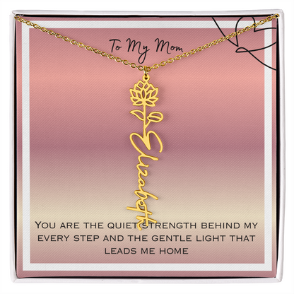 To My Mom Flower Name Necklace